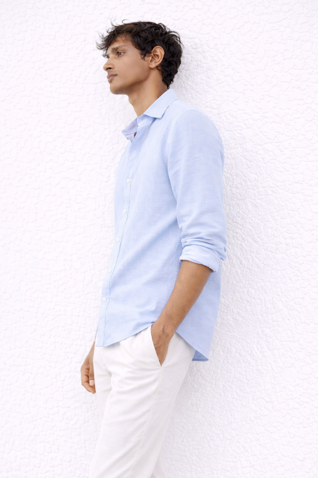 Sky Blue Stripe Linen Shirt