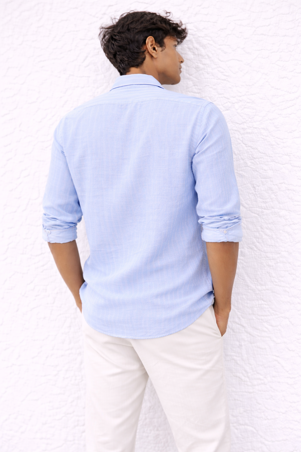 Sky Blue Stripe Linen Shirt